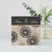 Modern Zwart Bruin Taupe Design Post Wedding Kaart (Staand voorkant)