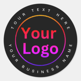 Modern zwart Business Logo Ronde Sticker