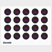 Modern zwart Business Logo Ronde Sticker (Vel)