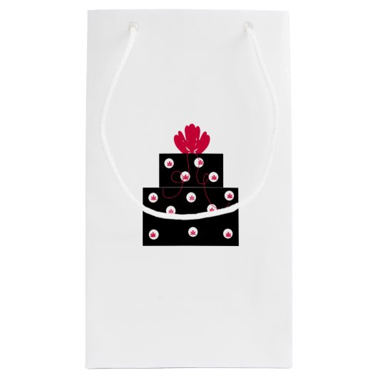 Modern zwart Cadeau met zwembad Klein Cadeauzakje (Achterkant)