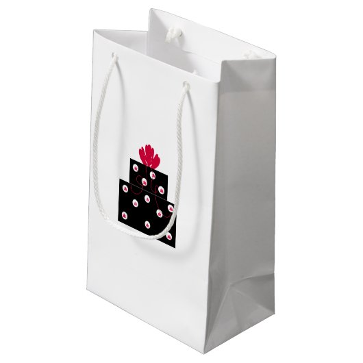 Modern zwart Cadeau met zwembad Klein Cadeauzakje (Achterkant Gekanteld)