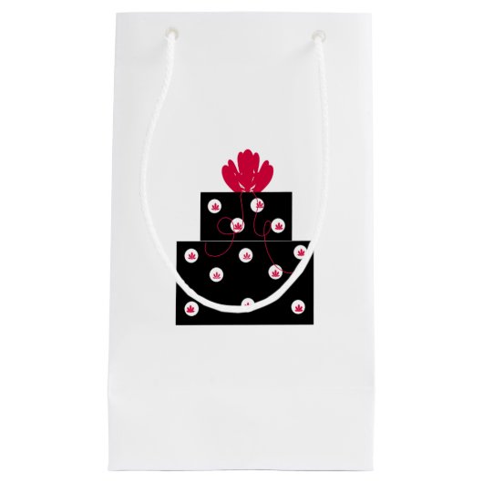 Modern zwart Cadeau met zwembad Klein Cadeauzakje (Voorkant)