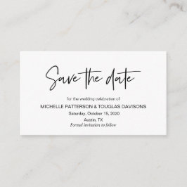 Modern zwart casual elegantie lettertype, Bewaar d Informatiekaartje