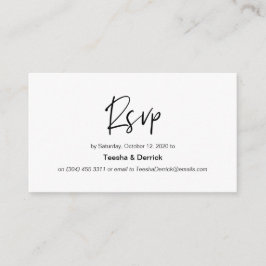 Modern zwart casual elegantie lettertype, bruiloft informatiekaartje