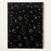 Modern Zwart Celestial Galaxy Sterrennacht Planner (Achterkant)