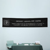 Modern Zwart Corporate Branding Logo Display Spandoek (Beurs)