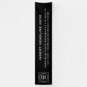 Modern Zwart Corporate Branding Logo Display Spandoek (Verticaal)