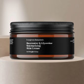 Modern zwart cosmetica potje label 1 x 7,25