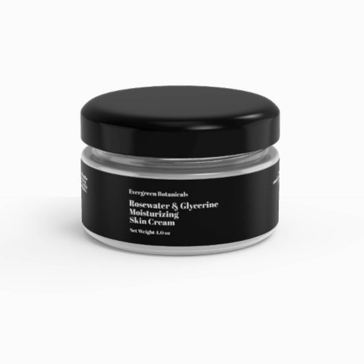 Modern zwart cosmetica potje label 1 x 7,25