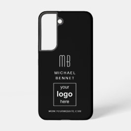 Modern Zwart Custom Logo Business Samsung Galaxy Hoesje