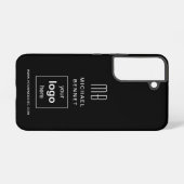 Modern Zwart Custom Logo Business Samsung Galaxy Hoesje (Achterkant horizontaal)