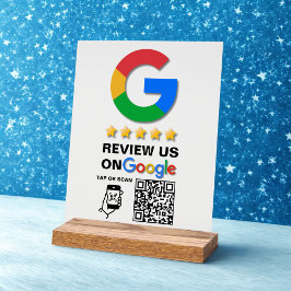 Modern Zwart Custom Logo en QR Code Google Review Acryl Bord