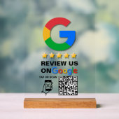 Modern Zwart Custom Logo en QR Code Google Review Acryl Bord (Neutraal)