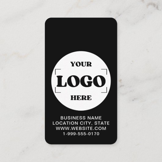 Modern Zwart Custom Logo en QR Code Google Review Visitekaartje (Achterkant)