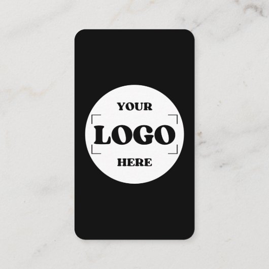 Modern Zwart Custom Logo en QR Code Google Review Visitekaartje (Achterkant)