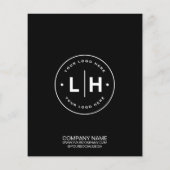 Modern Zwart Custom Logo Photo Business Flyer (Achterkant)