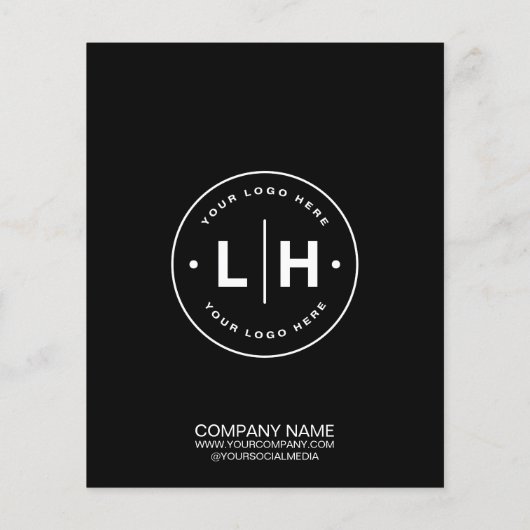 Modern Zwart Custom Logo Photo Business Flyer (Achterkant)