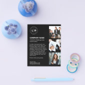 Modern Zwart Custom Logo Photo Business Flyer (Enkel)