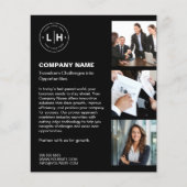 Modern Zwart Custom Logo Photo Business Flyer (Voorkant)