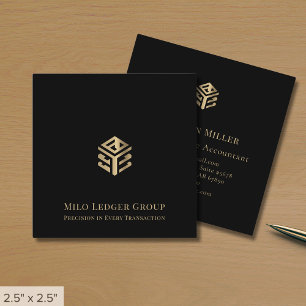 Modern Zwart Custom Logo Vierkante Visitekaartje