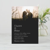 Modern Zwart Custom Photo Bruiloft Kaart (Staand voorkant)