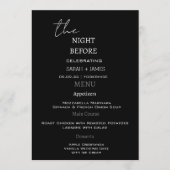 Modern zwart de avond voor repetitie diner menu (Voorkant)