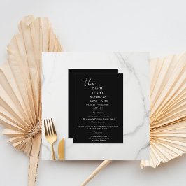 Modern zwart de avond voor repetitie diner menu