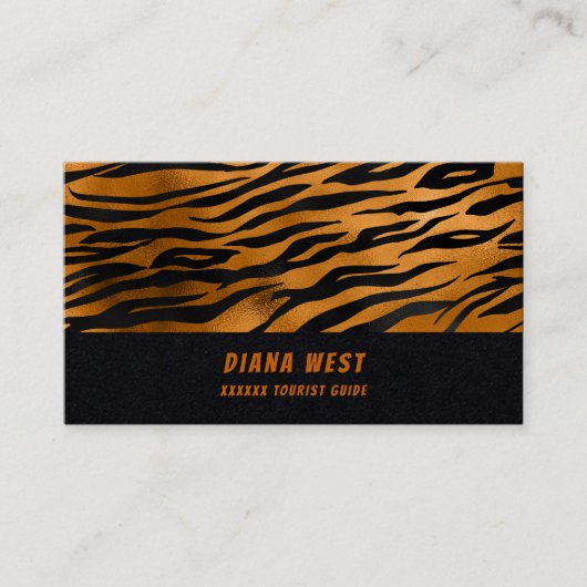 Modern zwart dier print Visitekaartje (Voorkant)
