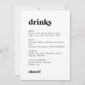 Modern Zwart Dubbelzijdig Bruiloft Drinken Menu Si Kaart (Voorkant)