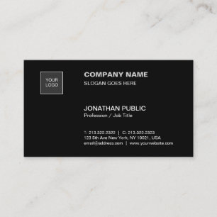 Modern Zwart Eenvoudig Gewoon Professioneel Bedrij Visitekaartje