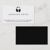 Modern Zwart Eenvoudig Muziek Visitekaartje (Voorkant / Achterkant)