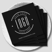 Modern zwart eenvoudig voeg uw logo toe vierkante visitekaartje