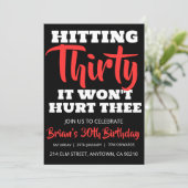 Modern Zwart Eenvoudig Volwassene 30e Verjaardag U Kaart (Staand voorkant)