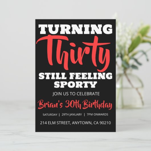 Modern Zwart Eenvoudig Volwassene 30e Verjaardag U Kaart (Staand voorkant)