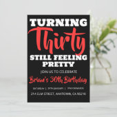 Modern Zwart Eenvoudig Volwassene 30e Verjaardag U Kaart (Staand voorkant)