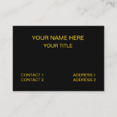 Modern zwart Elegant Corporate Visitekaartje (Achterkant)