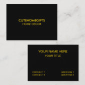 Modern zwart Elegant Corporate Visitekaartje (Voorkant / Achterkant)