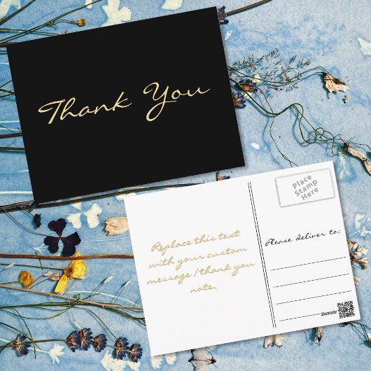 Modern zwart elegant Faux Gold Script Hartelijk da Briefkaart