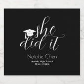 Modern zwart Elegant Fonts Afstuderen Bier Etiket (Enkel label)