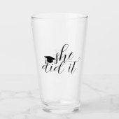 Modern zwart Elegant Fonts Afstuderen Glas (Voorkant)