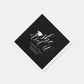 Modern zwart Elegant Fonts Afstuderen Servet (Hoek)