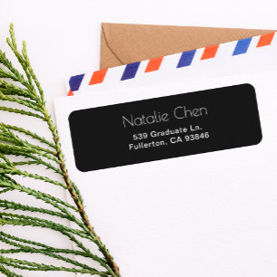 Modern zwart Elegant Fonts Retouradres Labels