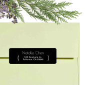 Modern zwart Elegant Fonts Retouradres Labels