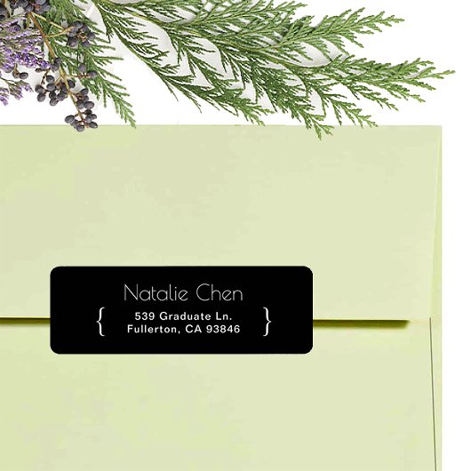 Modern zwart Elegant Fonts Retouradres Labels