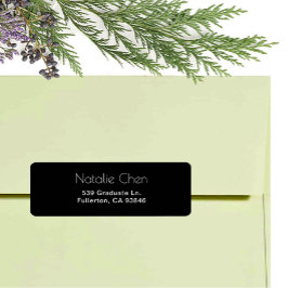 Modern zwart Elegant Fonts Retouradres Labels