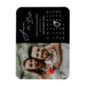 Modern Zwart Elegant Script Photo Save the Date Magneet (Verticaal)
