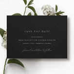 Modern zwart | Elegante minimalistische humeurige  Save The Date<br><div class="desc">Formeel zwart bewaar de datumkaarten met kalligrafie script accenten.</div>