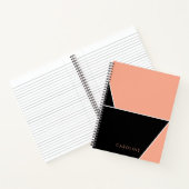 Modern Zwart elegante trendy gepersonaliseerde Notitieboek (Binnen)