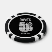 Modern Zwart Elke leeftijd 50 Verjaardagsfeestje F Poker Chips (Enkel)