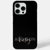 Modern zwart eminine Script aangepaste naam Case-Mate iPhone Case (Achterkant)